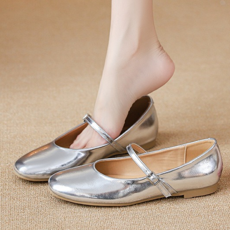 Women'S Shoes - Silver Ballet Flats Shoes Women Elegant