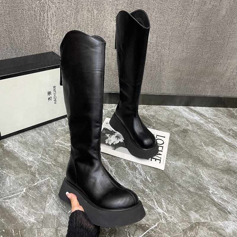 Women's New Simple Solid Color - High Knee Heel Boots ulasan dan harga