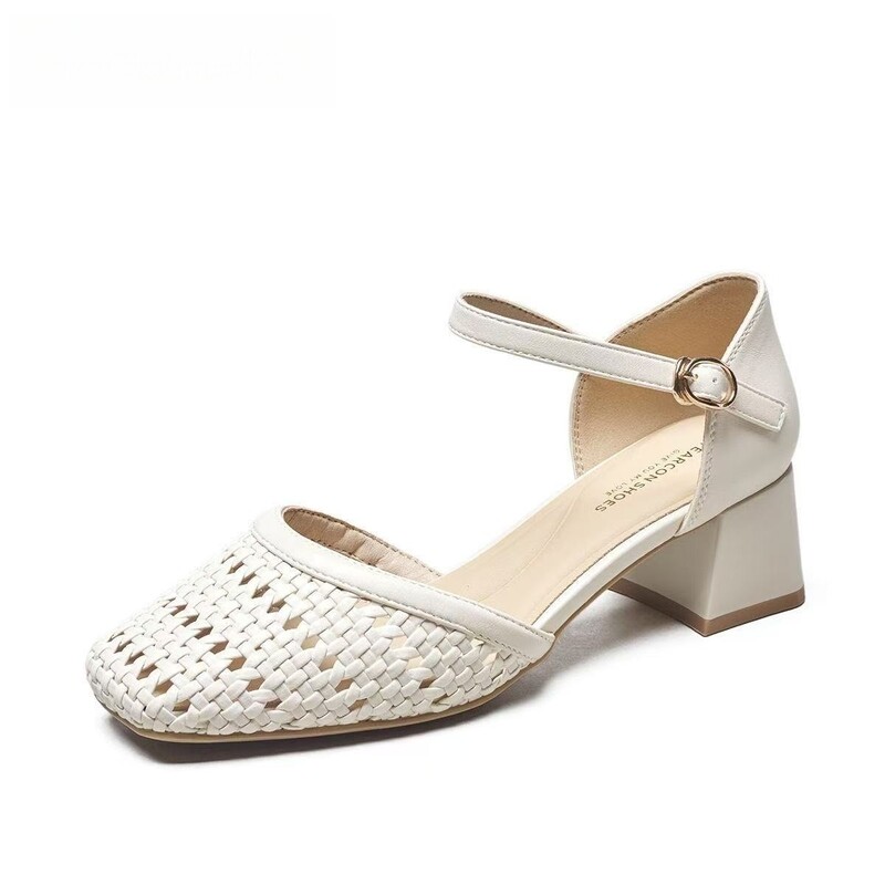 Fashion Woven Hollow Chunky Ro - Women Shoes Brands ulasan dan harga
