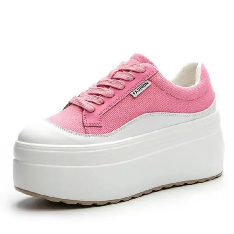 8cm New Canvas Genuine Leather - Women'S Shoes Com ulasan dan harga