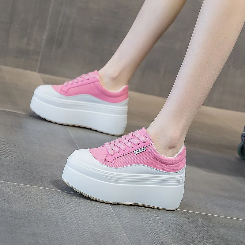 8cm New Canvas Genuine Leather - Women'S Shoes Com ulasan dan harga