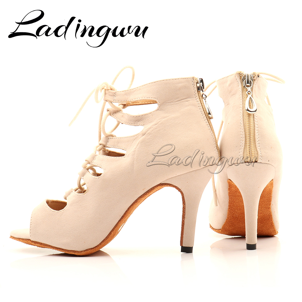 Ladingwu Beige Suede High-top  - Women'S Shoes Z ulasan dan harga