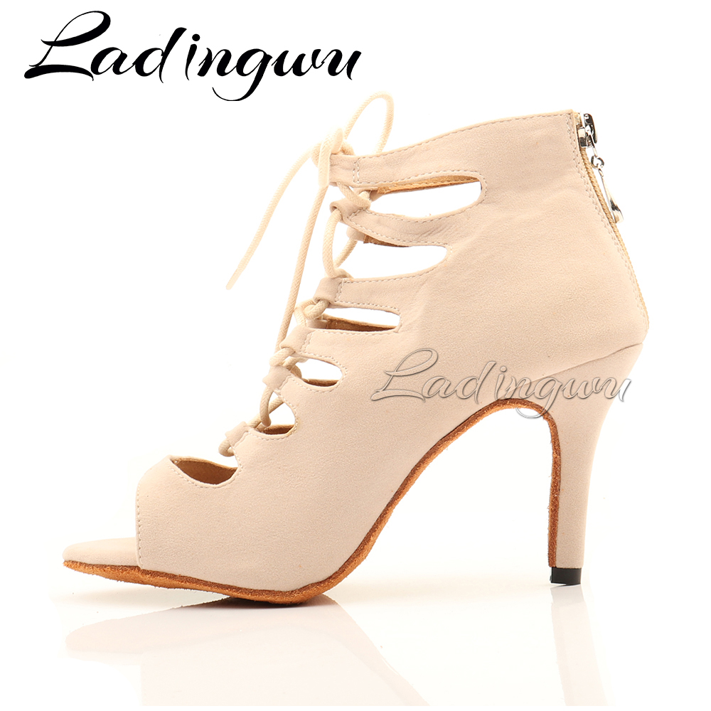 Ladingwu Beige Suede High-top  - Women'S Shoes Z ulasan dan harga