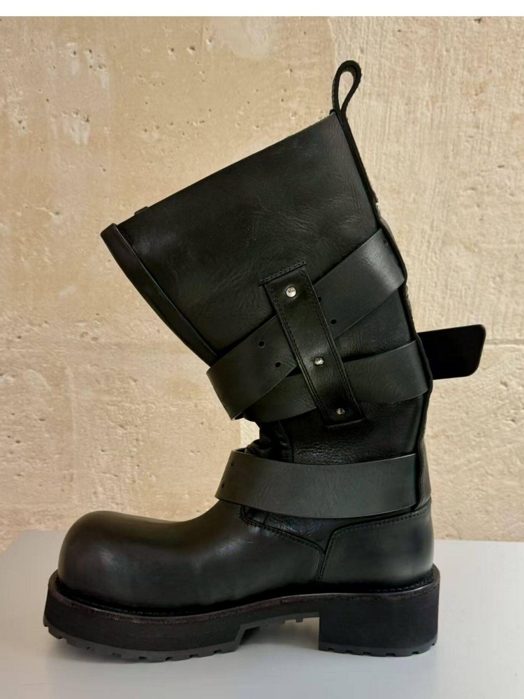Belt Buckle Black Leather Moto - Women'S Shoes Paris ulasan dan harga