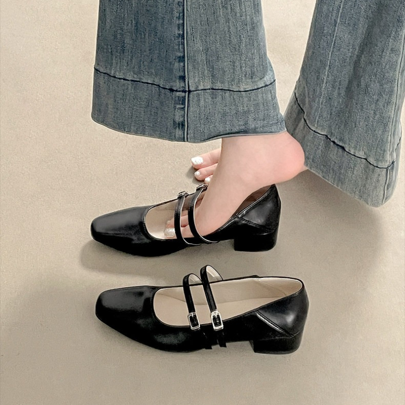 Square Toe Low Heel Women Silv - Women'S Shoes ulasan dan harga