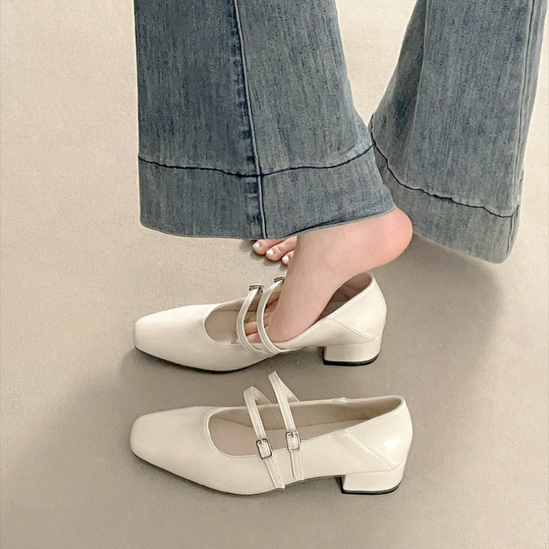 Square Toe Low Heel Women Silv - Women'S Shoes ulasan dan harga
