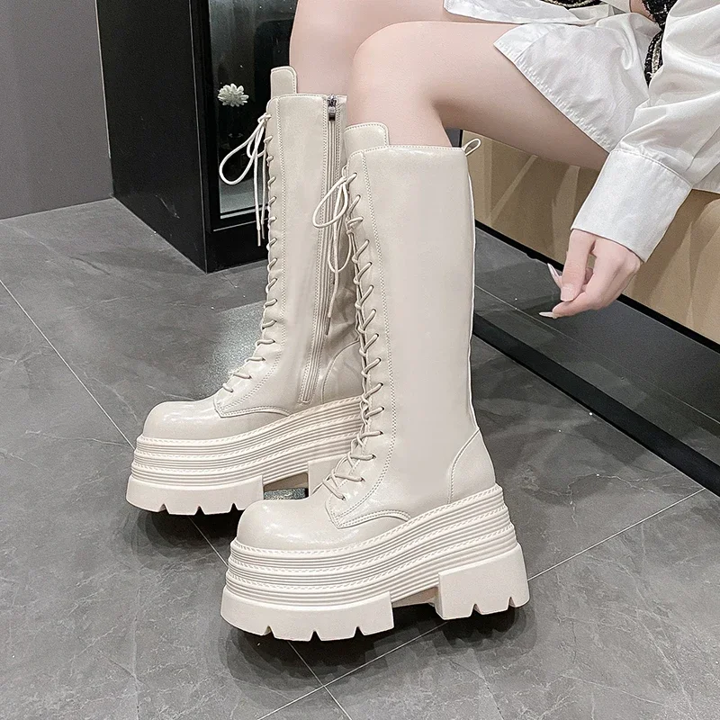 10CM New Women's Roman Long Bo - High Knee Heel Boots ulasan dan harga