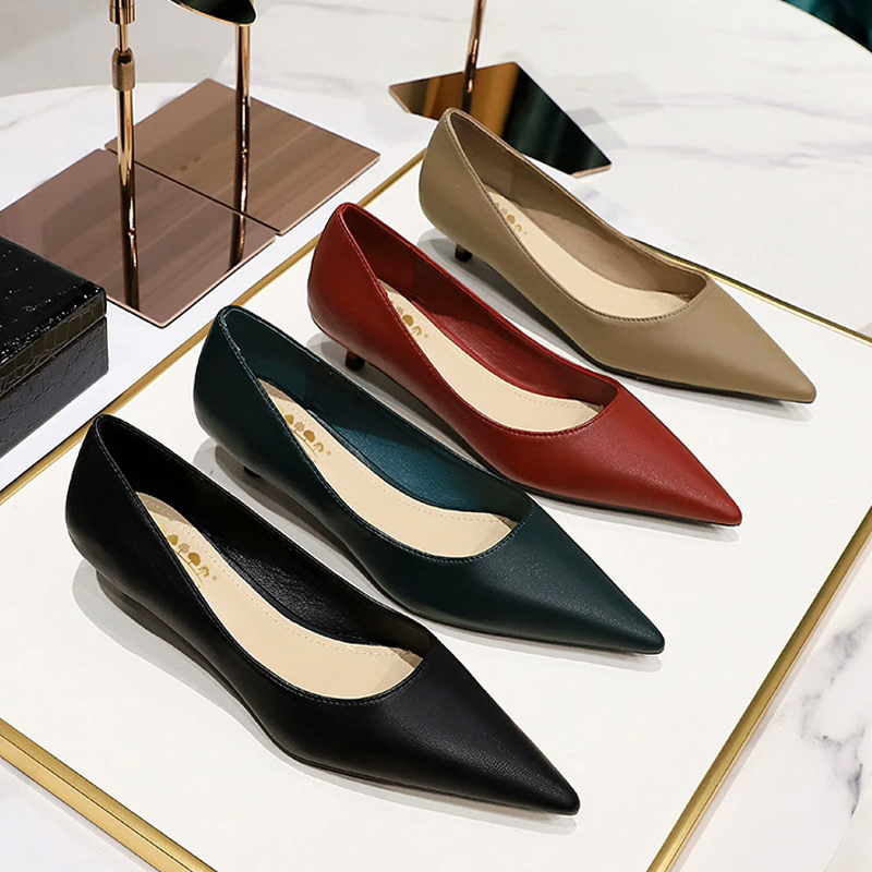 Fashion Pointed Toe Mid Heeled - Women'S Shoes Big Feet ulasan dan harga