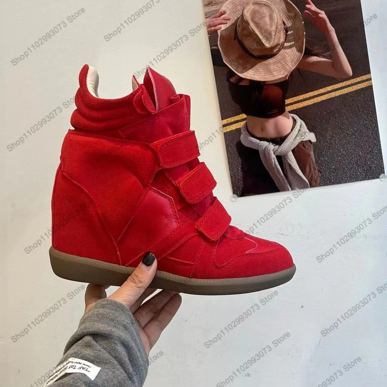 Women Hidden Wedge Heel High‑T - Women'S Shoes Casual Sneakers ulasan dan harga