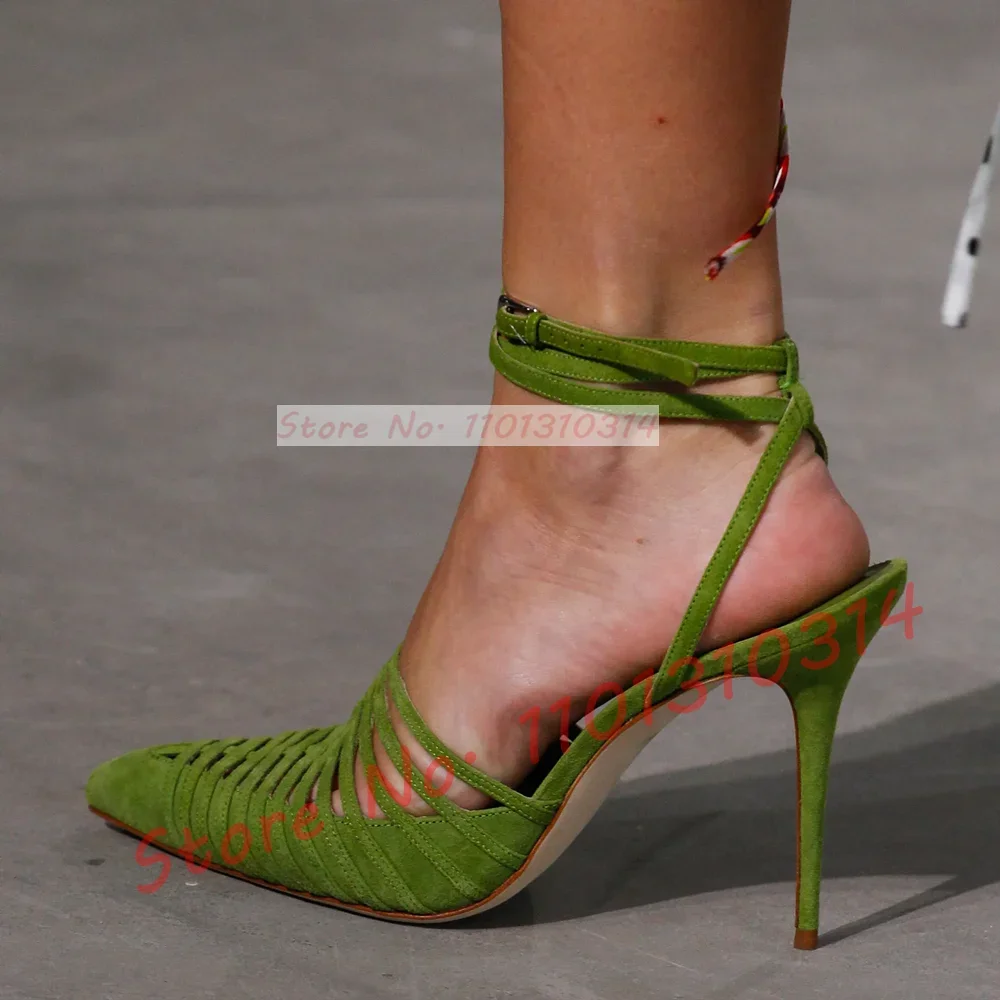 Green Vegan Suede Strappy Sand - Women'S Shoes Vegan ulasan dan harga