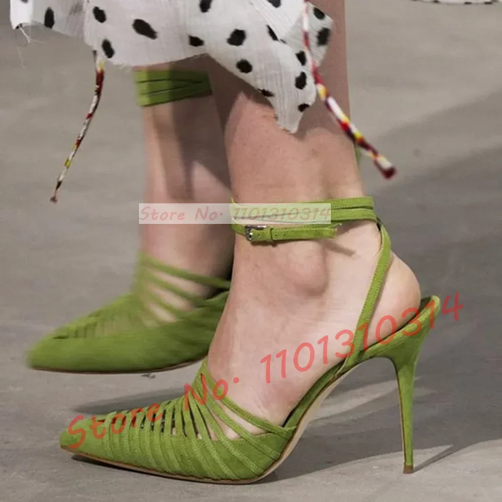 Green Vegan Suede Strappy Sand - Women'S Shoes Vegan ulasan dan harga